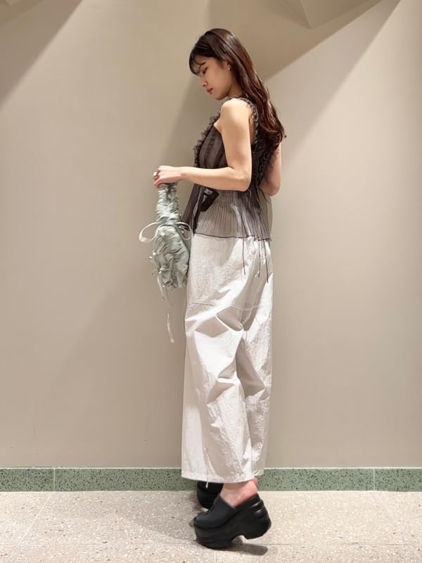 Snidel Sustaina Tulle Cami Blouse SWFB251174 CGRY Women's