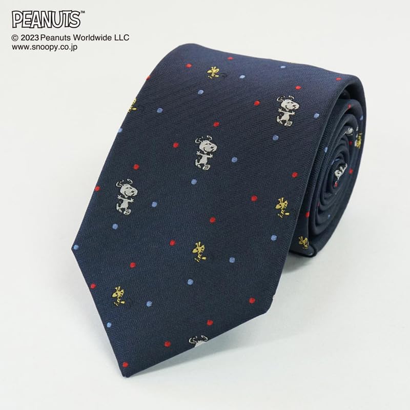 PEANUTS Снупи Вудсток Галстук, В горошек, PN918307, Темно-синий