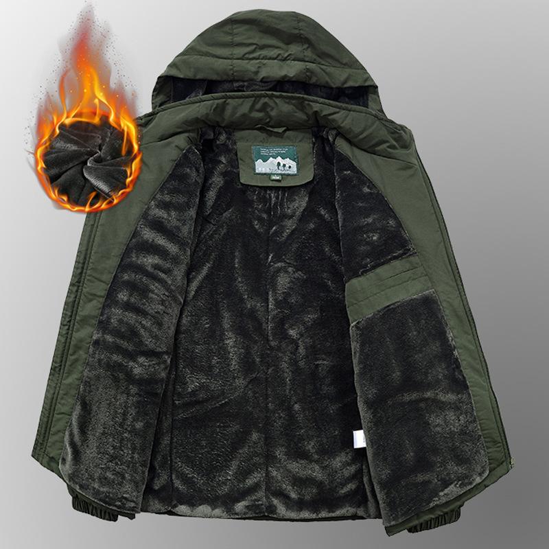 Зимняя бархатная утолщенная хлопковая подкладка мужская куртка для активного отдыха ветрозащитная и водонепроницаемая куртка для альпинизма мужская куртка средней и длинной длины