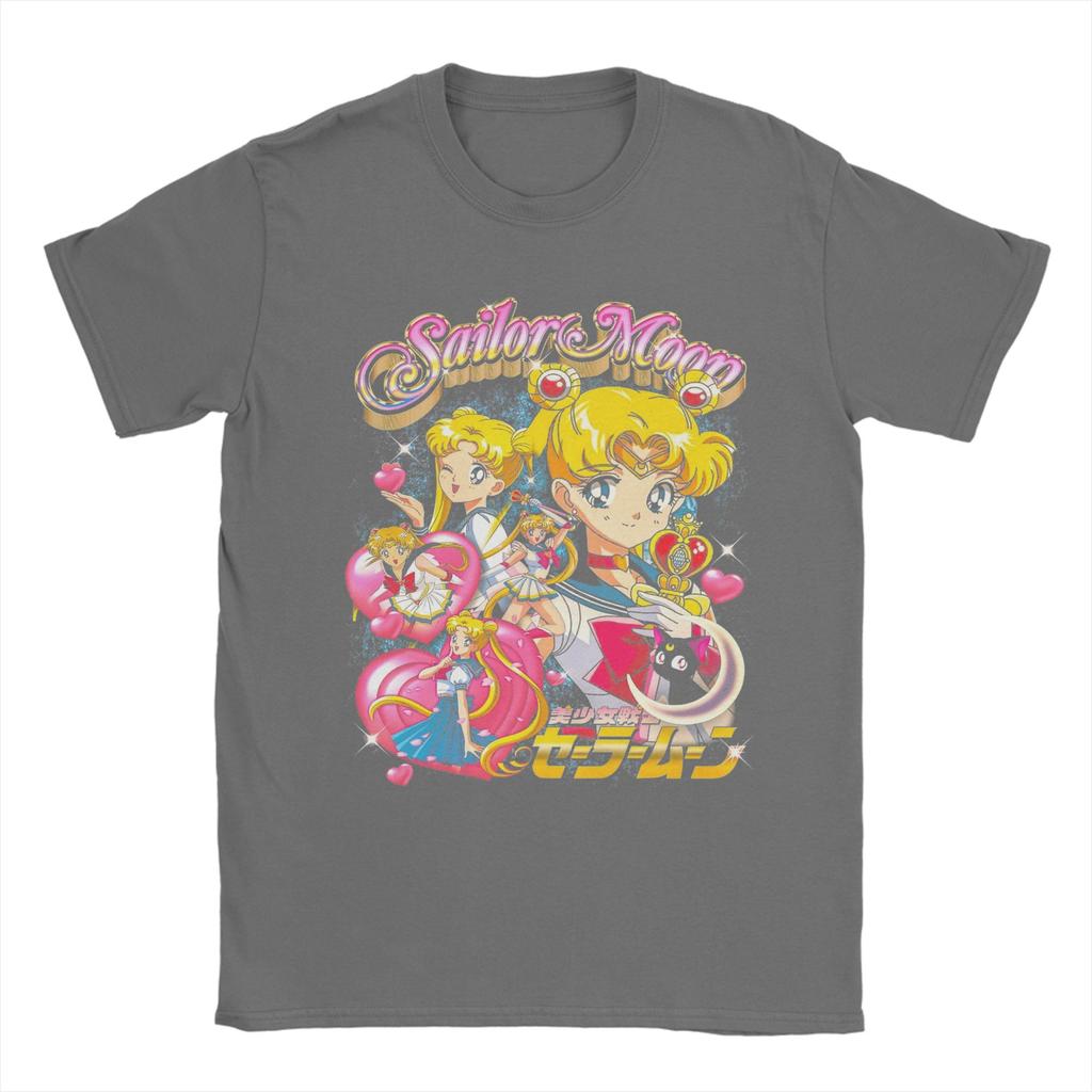 Футболки Sailor Moon Мужские Мода 100% Хлопок Футболка С Круглым Вырезом С Коротким Рукавом Футболки Оригинальная Одежда
