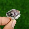 Sterling Silver Trillion Mookaite Stone Bezel Statement Wife Flower Ring Jewelry