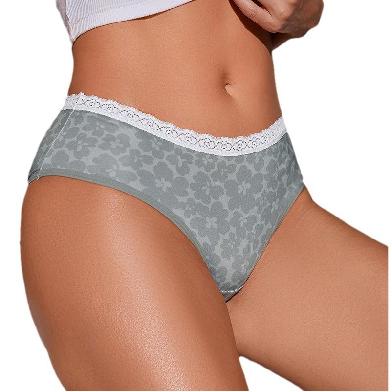 Large Size Underwear Forladies Floral Lace Underwear Cotton Women Briefs Sexy Butt Lifting Women Underwear Breathable and Comfortable Underwear