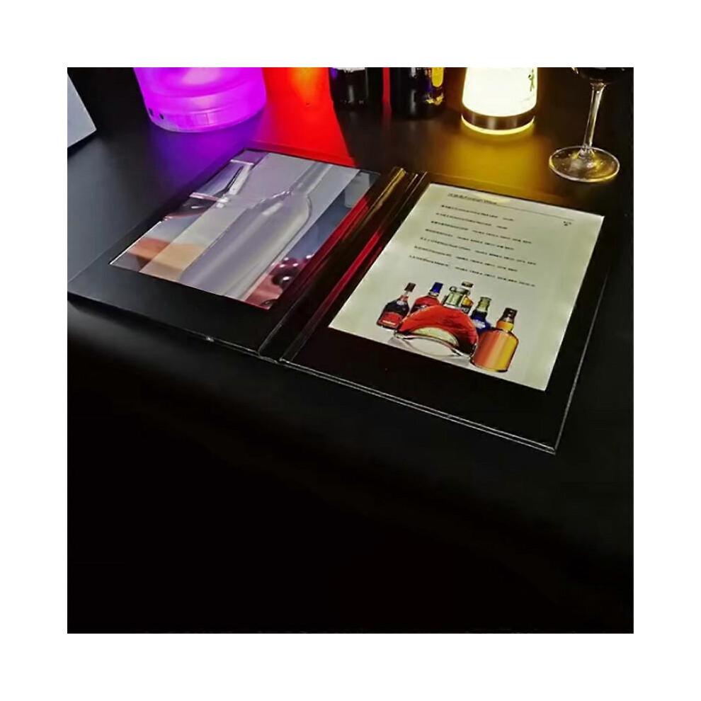 Rechargeable LED Light Menu Book PU Leather Display Book Night Club Restaurants Beer Bar Shop Cafe T