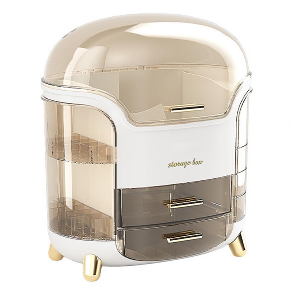 Коробка для хранения косметики, многослойный органайзер для макияжа с ящиком для хранения, пылезащитный органайзер для лака для ногтей, косметический органайзер для общежития