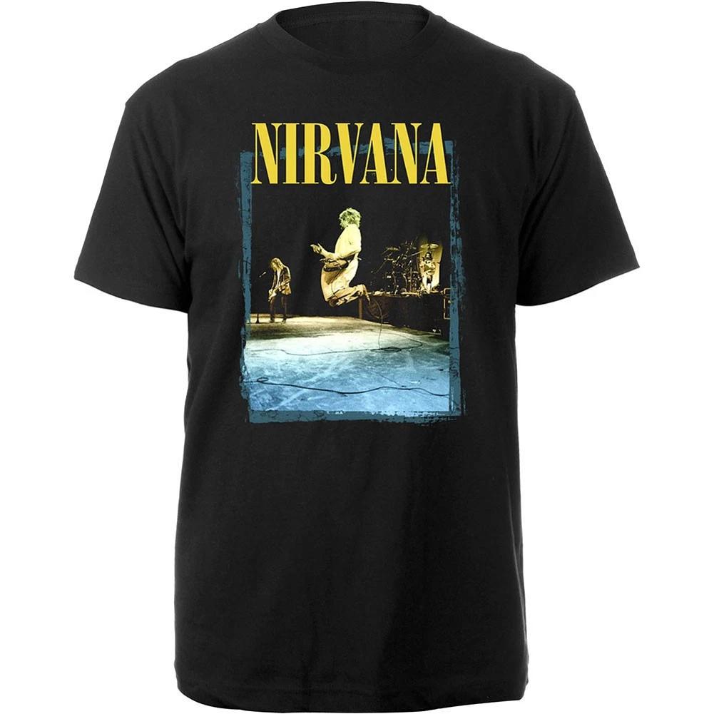 Men's Nirvana Stage Jump Slim Fit T-shirt Medium Black