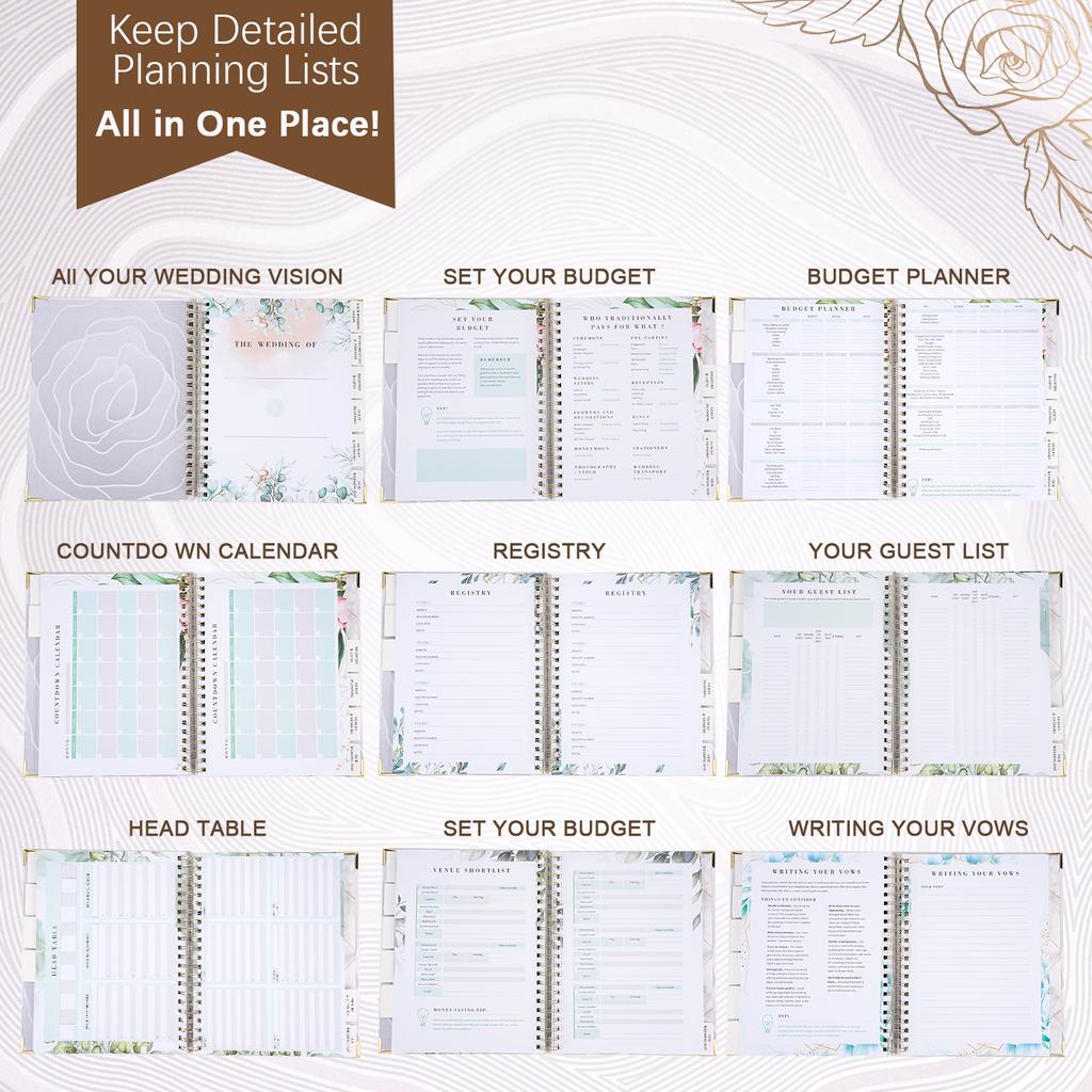 Книга для планирования свадьбы в твердом переплете, книга для планирования, свадебный органайзер, блокнот на спирали с перекидными страницами, книга для помолвки, календарь-дневник, подарок для любви и свидетеля