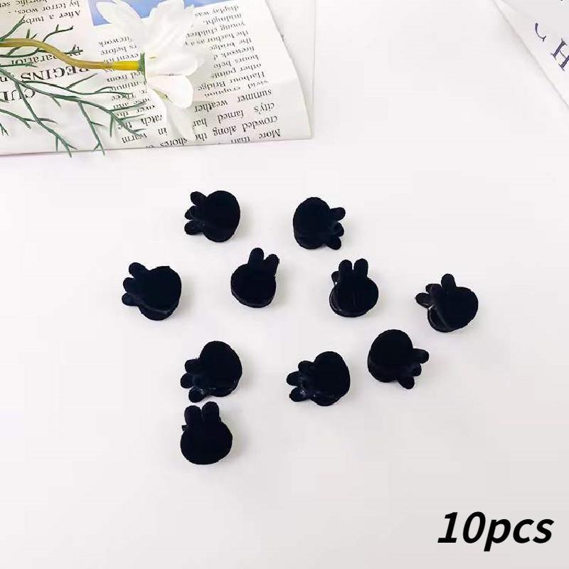 Мини-заколка с бархатным сердечком, боковая заколка для волос в форме кролика, головные уборы, небольшие аксессуары для волос, 10 шт.