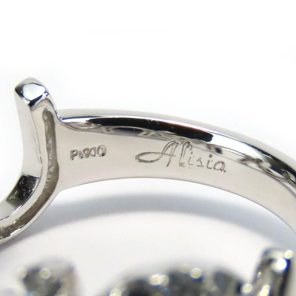 Used no brand Ring Round Modified Brilliant EU#53.5 Pt900Platinum/diamond 7.6g Platinum around 13.5