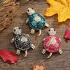 Exquisite Women Girls Fashion Cute Turtles Crystal Brooch Badges New Rhinestone Animal Kids Bag Clothing Coat Pines Accessories