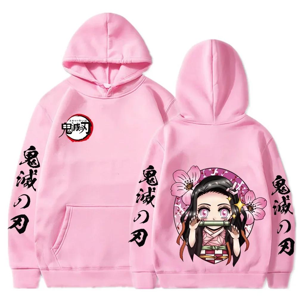 Japanese Anime Demon Slayer Hoodie Women Sweatshirts Kamado Nezuko Print Hooded Harajuku Girl And Boy Casual Pullover