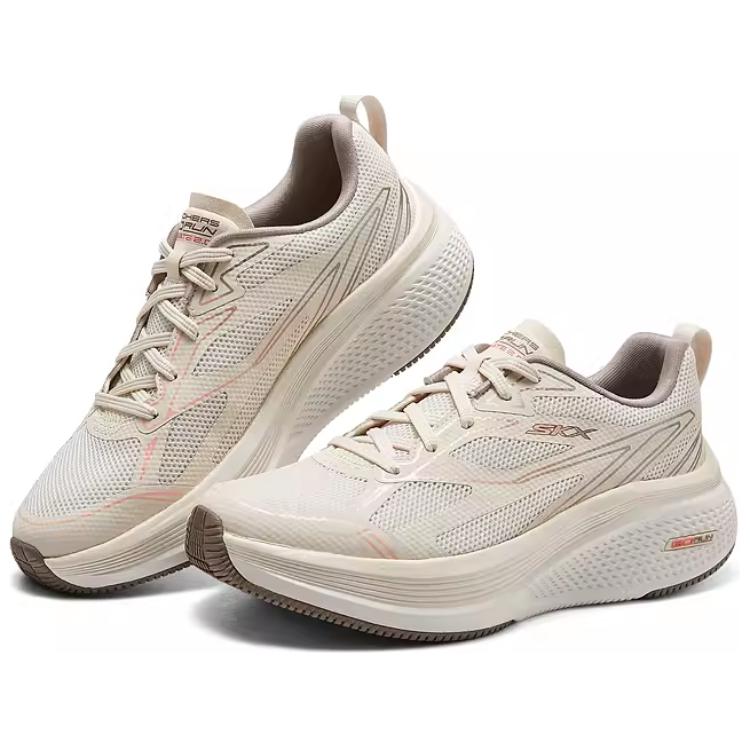 Skechers Go Run Elevate 2.0 Удобные Дышащие Поддерживающие Низкие Беговые Кроссовки Женские Кроссовки Бежевый 129001-NTCL