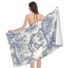 Французское полотенце Toile De Jouy Быстросохнущее пляжное полотенце Мягкое микрофибровое Супервпитывающие полотенца для спортзала, спа, спорта, плавания