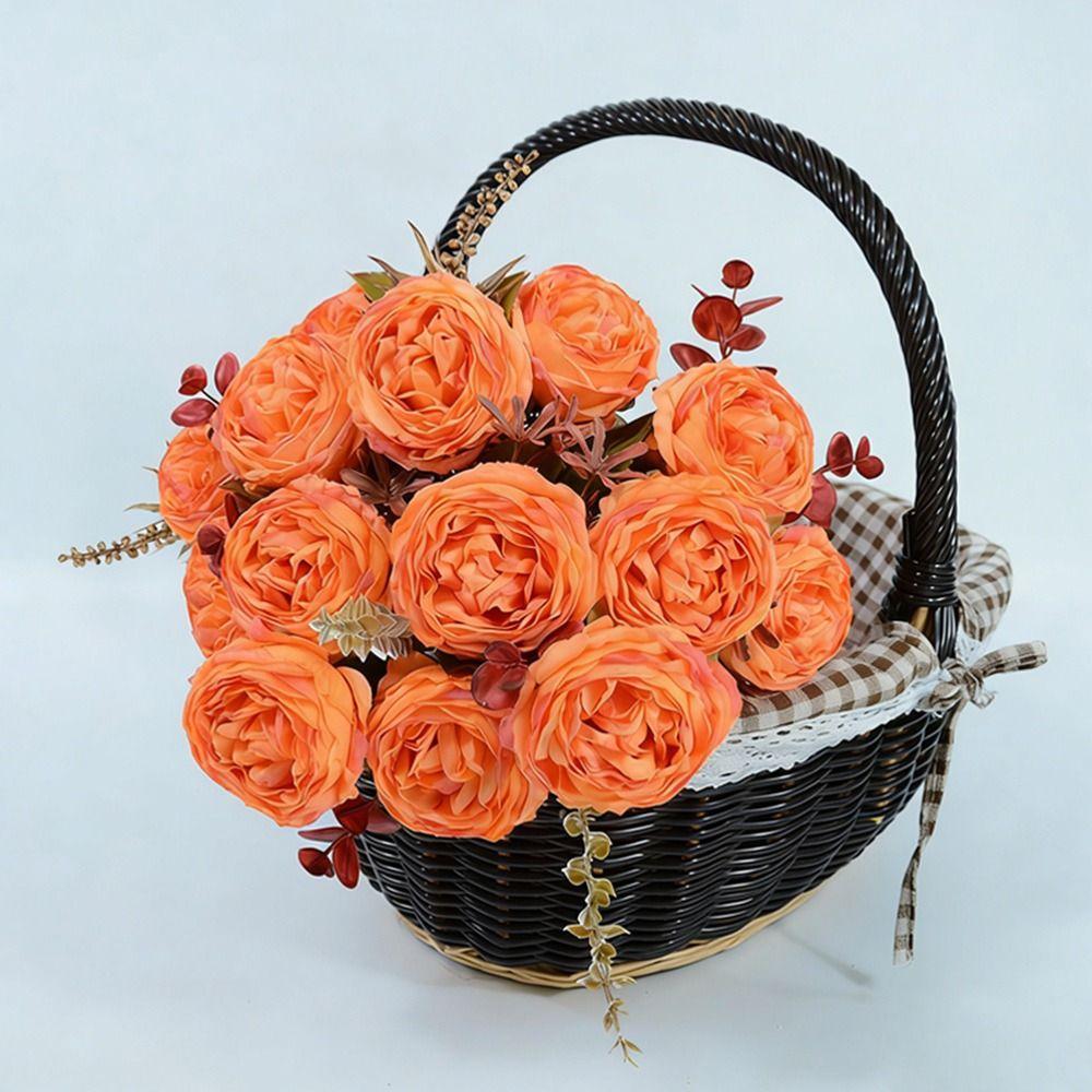 7 Heads Simulation Flower Rose Silk Petals Faux Flower Rose Artificial Flowers Home Decoration
