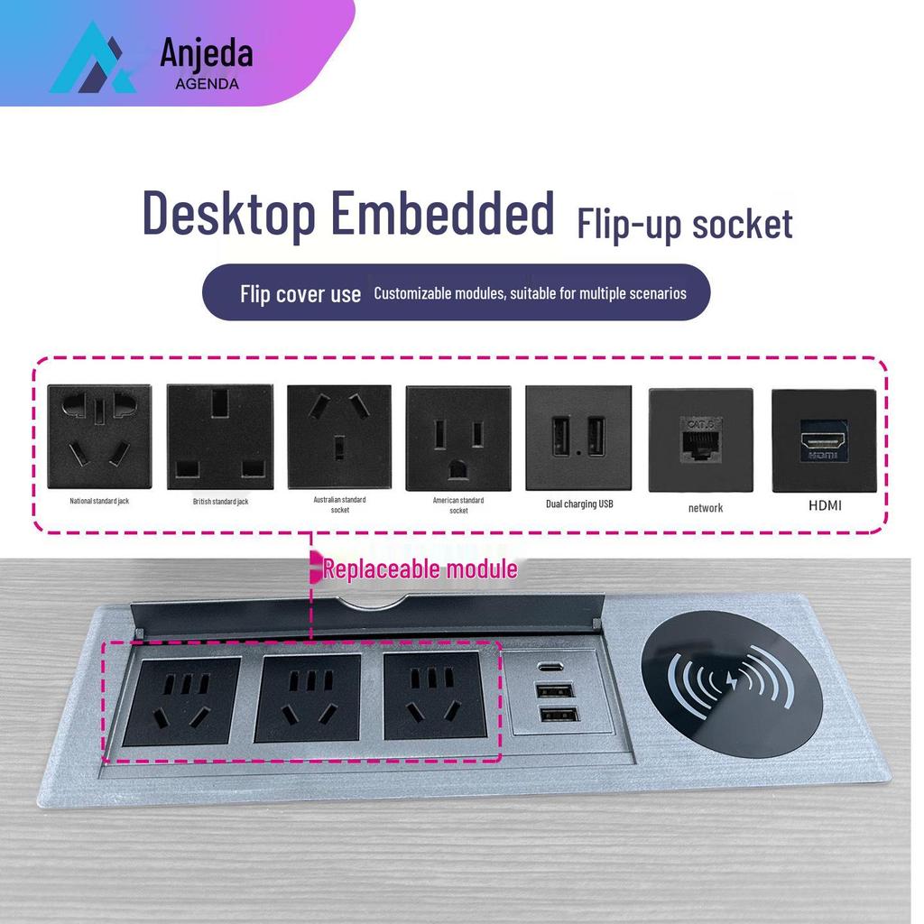 Офисный стол с откидной столешницей, встроенным беспроводным зарядным устройством и сетевым фильтром