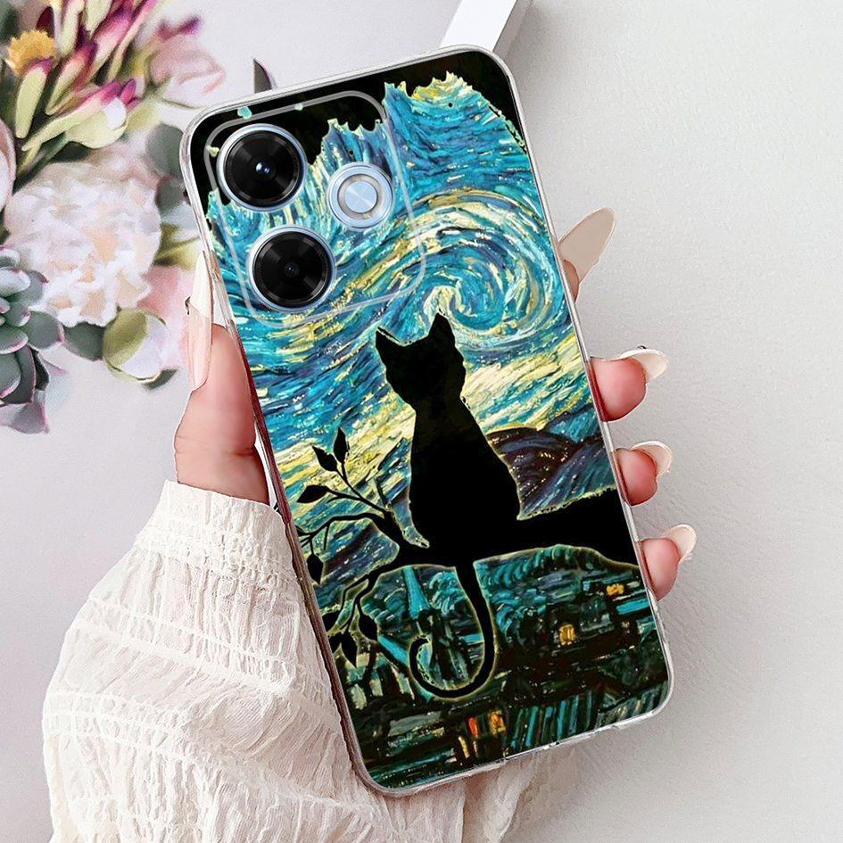 New For Xiaomi Redmi 13x 4G Case Cute Cartoon Panda Machine Flower TPU Soft Silicone Cover For Xiomi Redmi 13X Shockproof Bumper