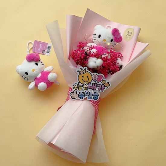 Милая ферма Sanrio с букетом «Никогда не увядающий туман» + верхушка героя + набор светодиодных лампочек, популярный персонаж в Корее