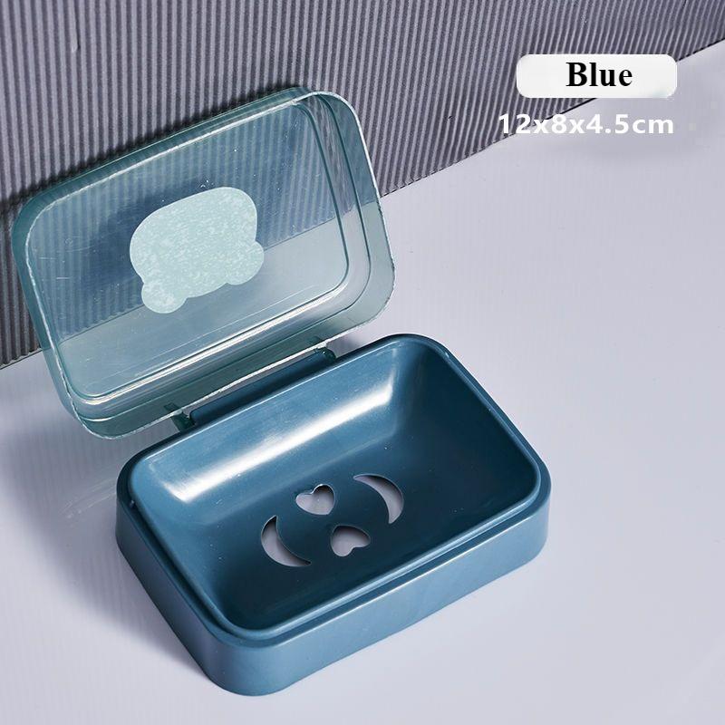 Creative Flip-Top Soap Dish Home Bathroom Dormitory Drainable Small Soap Dish with Lid Minimalist Cute Soap Dish