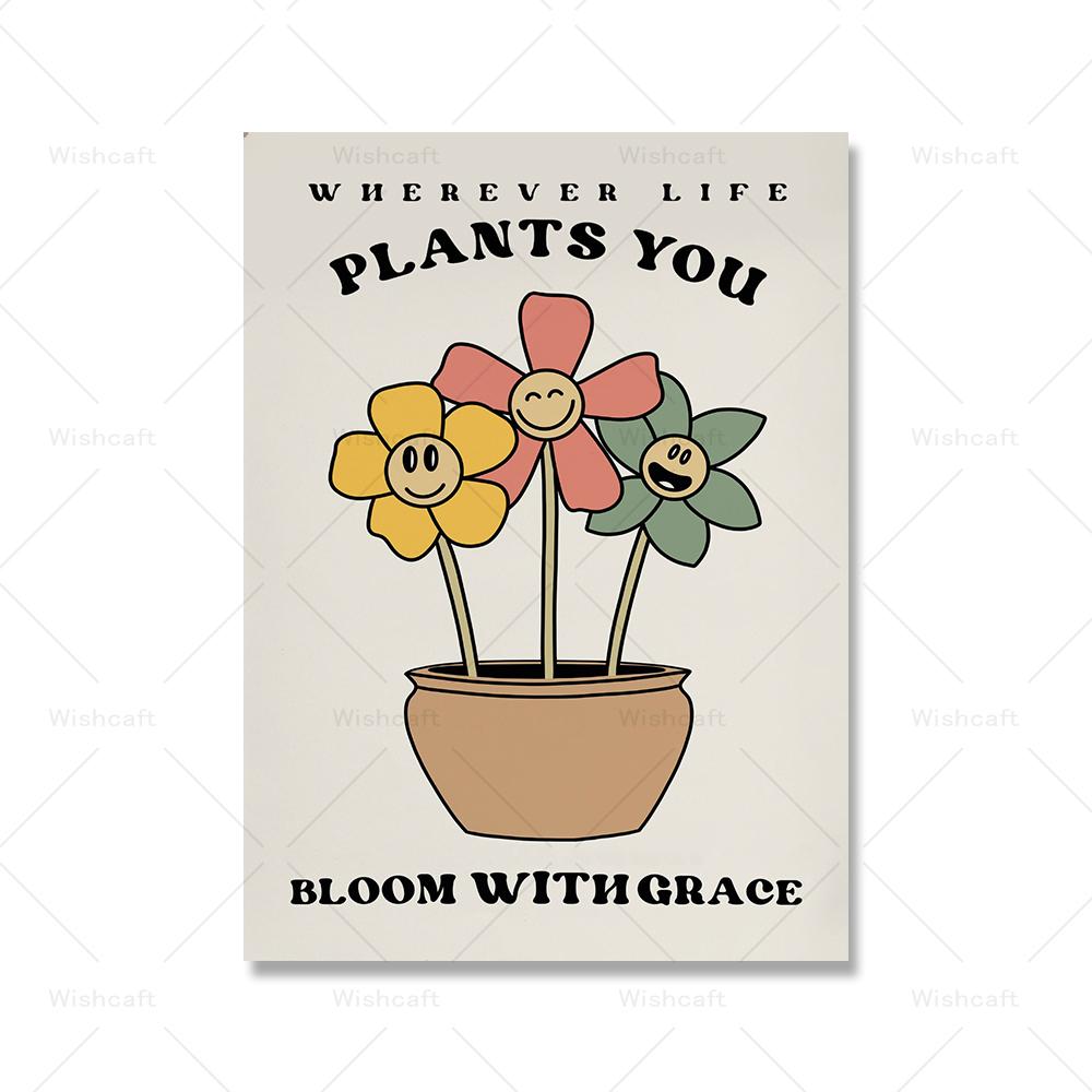 Христианская цитата настенное искусство ретро цветочный принт розовый вдохновляющая эстетическая бабочка холст картина детская комната домашний декор картинки