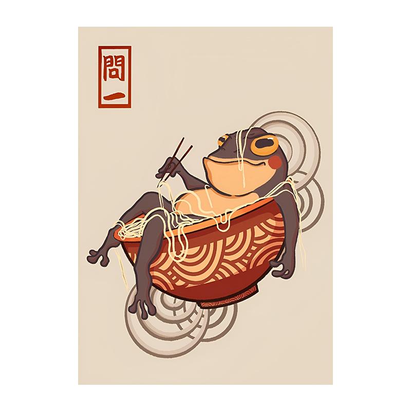 Винтажный японский Мацумото Ходжи лягушка настенный холст с принтом художественный постер милая зеленая жаба картина для гостиной домашний декор Cuadros