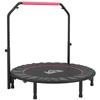48" Foldable Mini Fitness Trampoline, with Adjustable Foam Handle, Pink