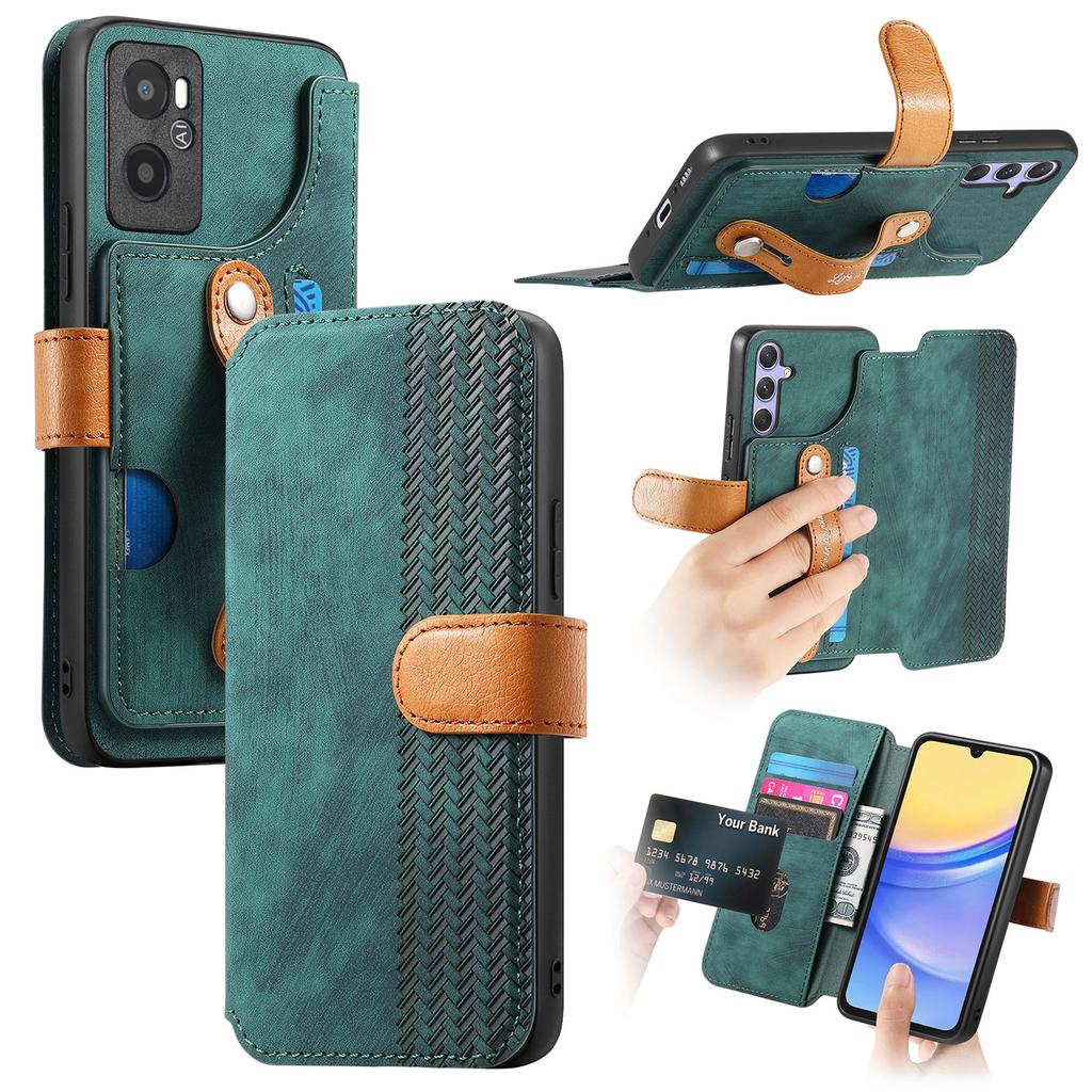 Ultimate Shockproof Wallet Case for Oppo series.Realme 6/10/11/C15/C35/Oppo A53/A38/A57/A58/Reno10...| Card Holder + Stand + RFID Protection