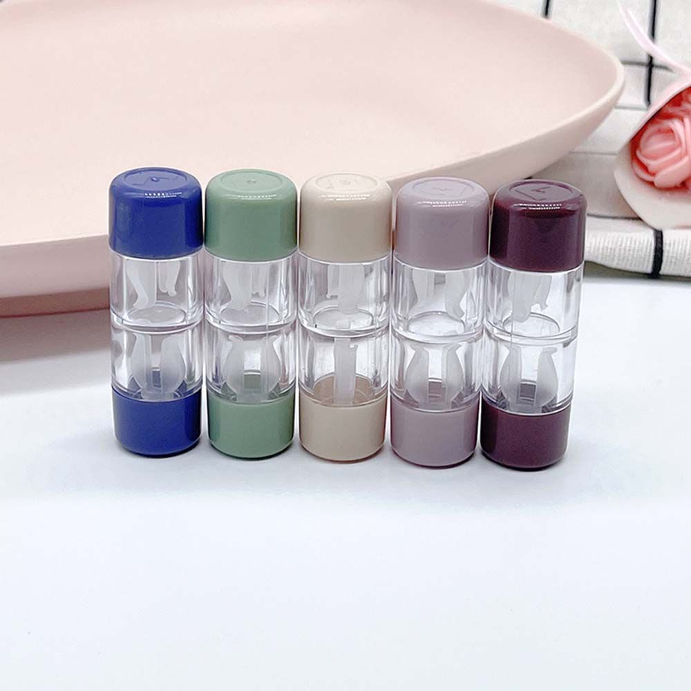 Прозрачный контейнер для контактных линз в форме капсулы Футляр для контактных линз Хранение Уход за глазами Коробка для линз