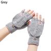 Winter Elastic Keep Finger Warm Flip Thicken Warm Knitted Gloves Half Capped Fingerless Mittens