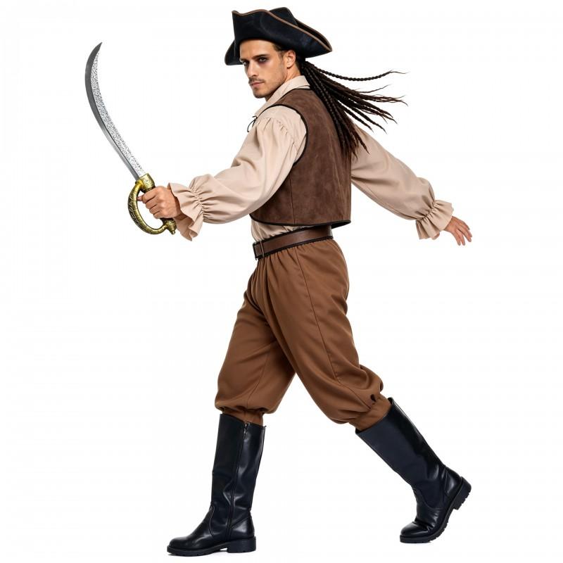 Костюм пиратской пары на Хэллоуин Jack Sparrow Style Унисекс Косплей Наряд Сценический Костюм Вечеринка