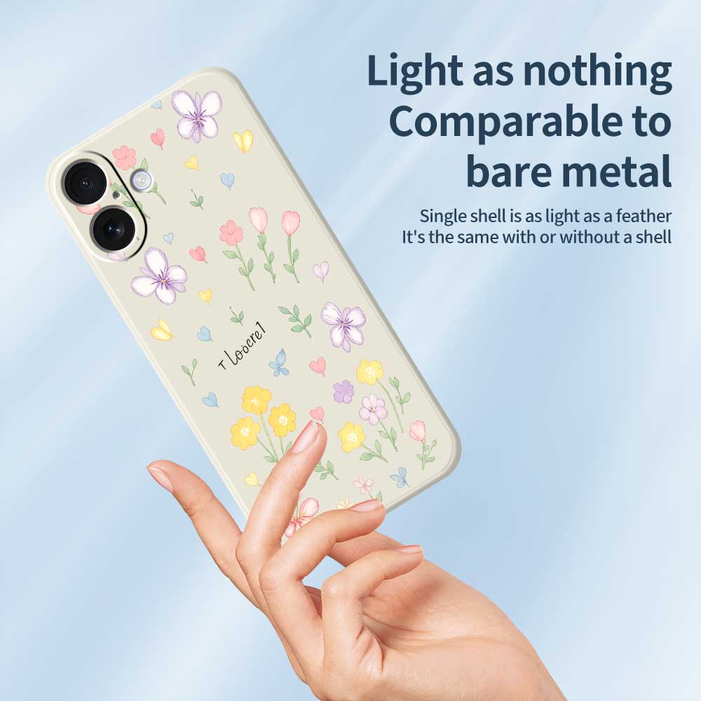 For iPhone 17 Case Small Flowers Pattern Printing Straight Edge TPU Phone Back Cover