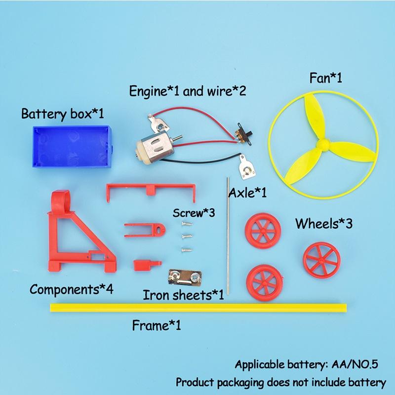Воздушный лопастной электрический гоночный автомобиль Наука Физический эксперимент Игрушки для детей Подростки Сборка своими руками Обучающие игрушки Подарки
