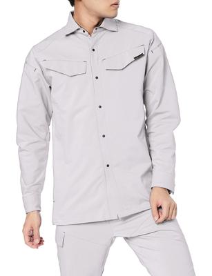 COCOS Nobuoka A-9188 Рубашка с длинным рукавом, тянущаяся в 4 направлениях, серебристая, размер L