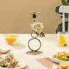 Candlestick Elegant Romantic Exquisite Craftsmanship Iron Candle Holder for Home Dining Table Decoration