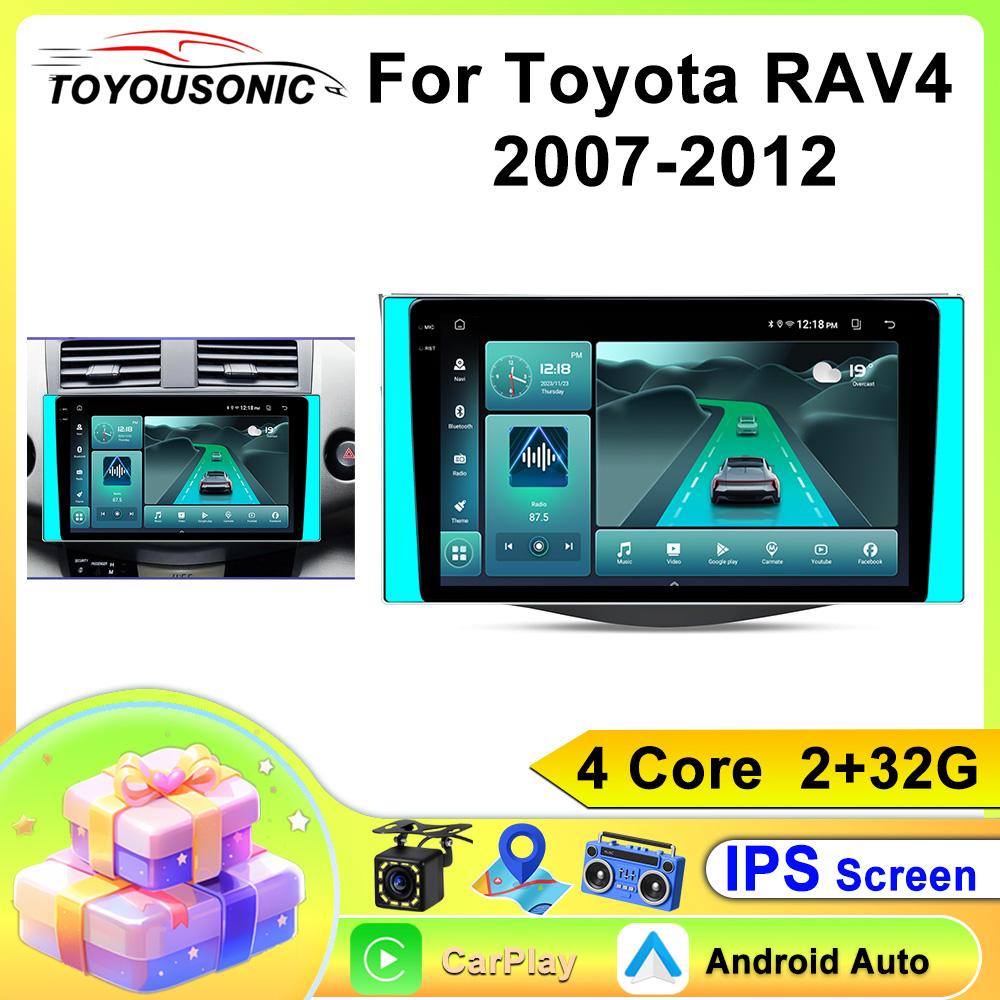 10,1-дюймовый беспроводной автомобильный радиоприемник для Toyota RAV4 2006-2012 CarPlay Android Auto сенсорный экран автомобильная стереосистема с камерой заднего вида GPS WIFI
