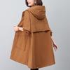 2024 Plus-Size Mid-Length Hooded Trench Coat for Women: Loose, Casual, and Fashionable Spring/Autumn Style Outerwear for Moms.