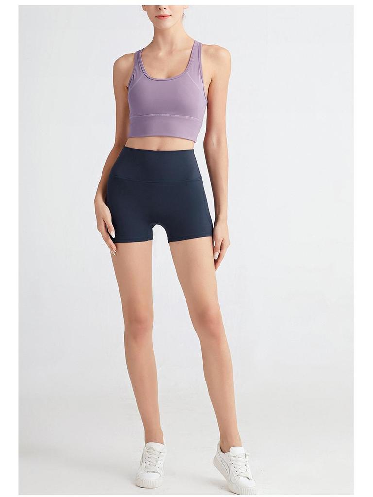 Женский спортивный бюстгальтер телесного цвета в стиле майки: Ударопрочный, красивый дизайн спинки, идеально подходит для йоги и бега.