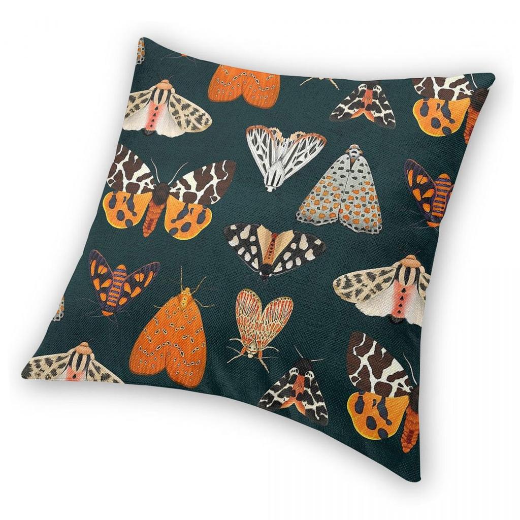Tiger Moths Insert Square Pillowcase Polyester Linen Velvet Printed Zip Decor Throw Pillow Case Car Cushion Cover
