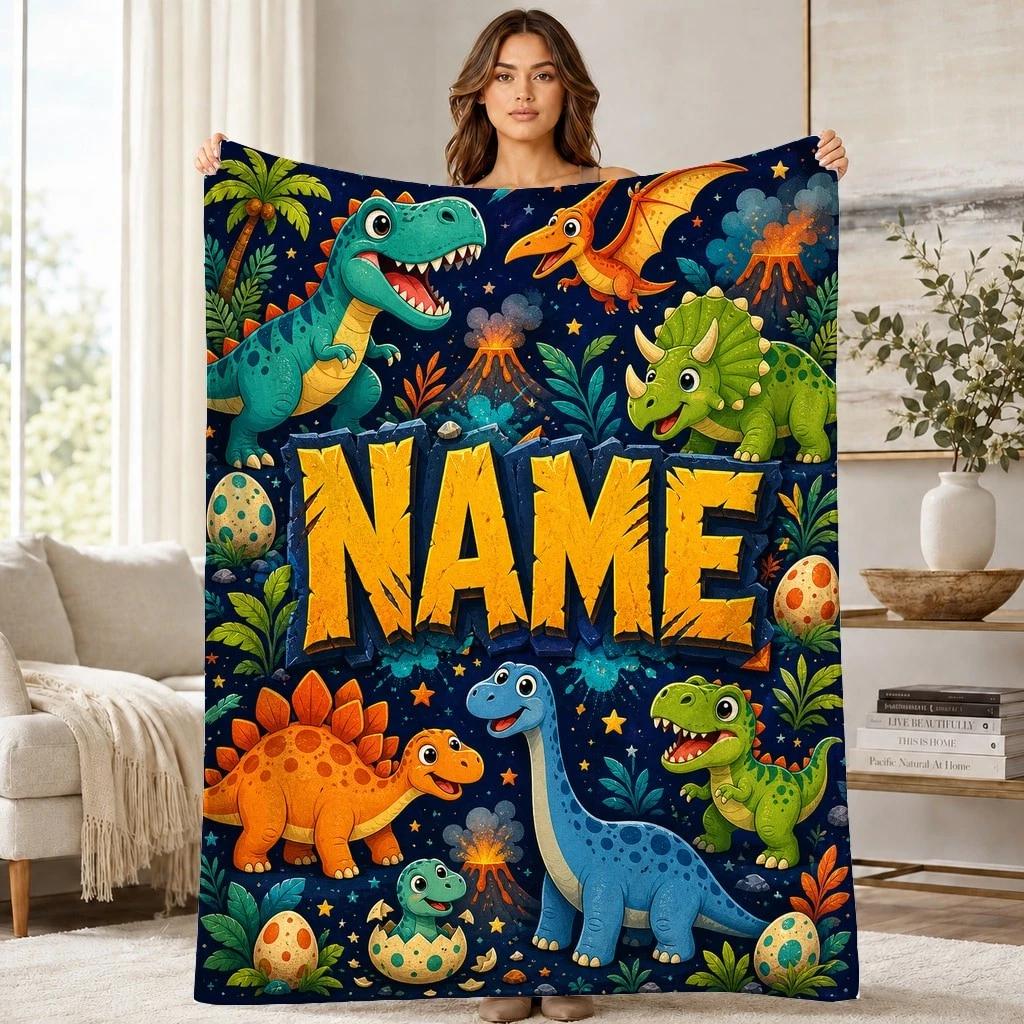Dinosaur World Coral Fleece Blanket