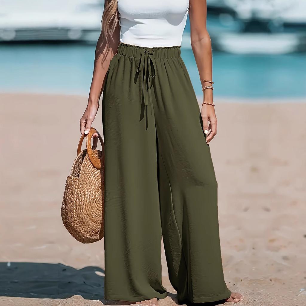Женские широкие свободные брюки Four Seasons с завязками на завязках, удобные повседневные модные брюки