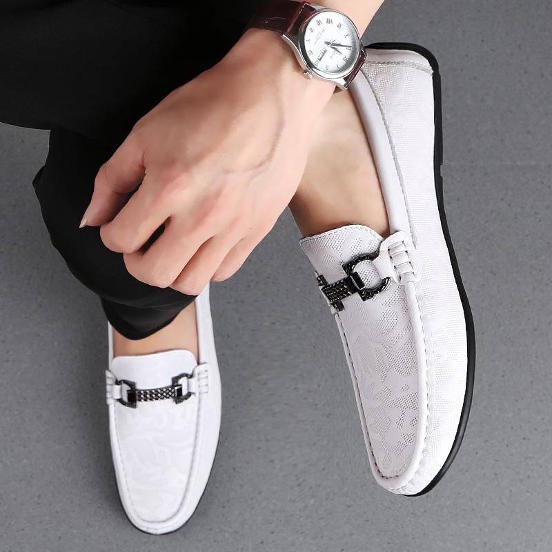FashionClassic Men Comfortable Slip On British Style Shoes Male Casual Leather Shoes Men Wedding Dress Loafers Mens Lightweight Driving