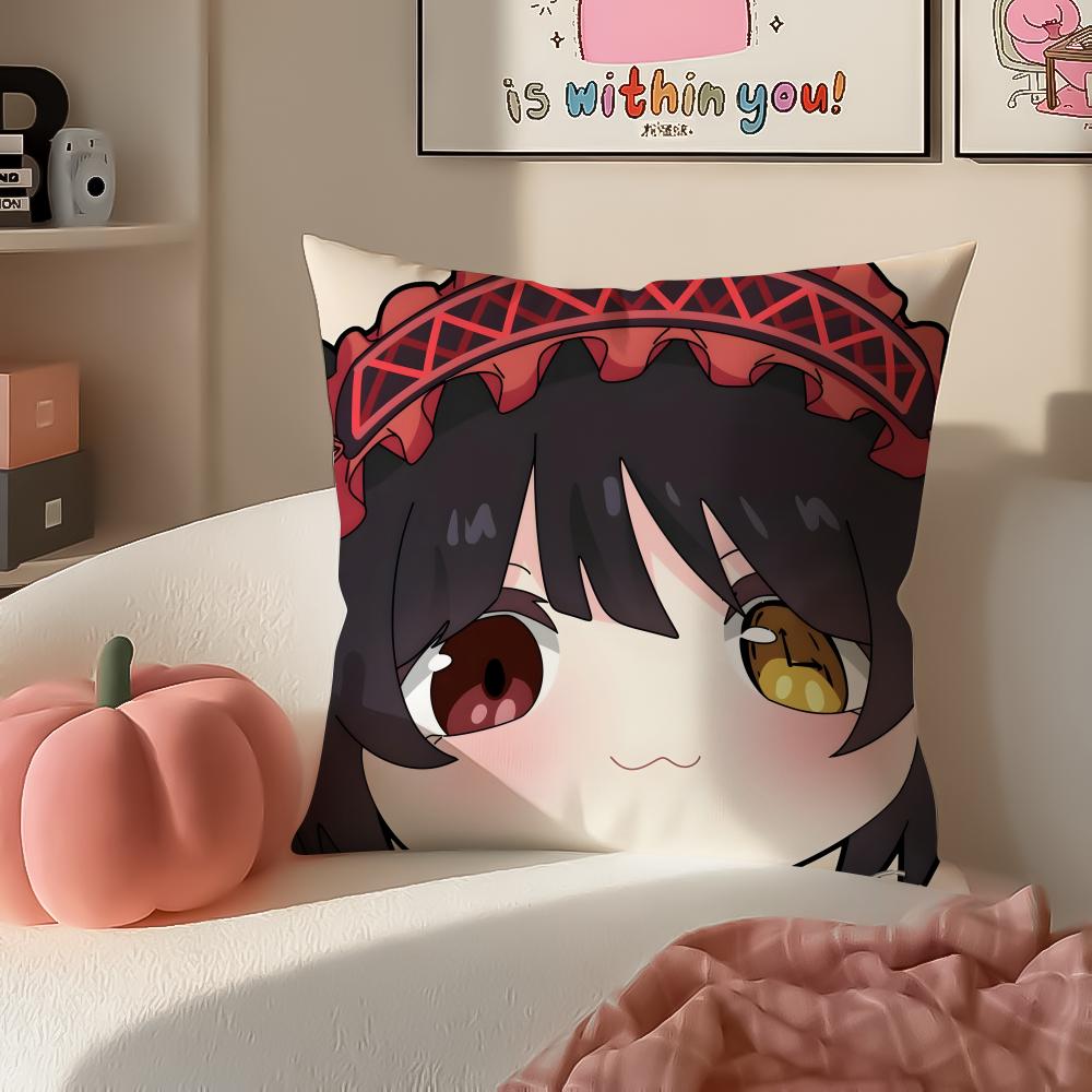 Токисаки Куруми Date A Live Наволочка для подушки Короткий плюш Невидимая молния Комната Диван Наволочка