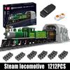 MOULD KING 12024 Technical Car Building Block Remote Control Steam Locomotive with Train Tunnel Part Model Kids Christmas Gift