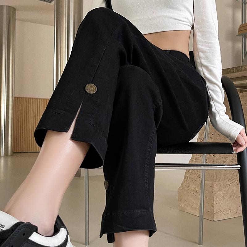 DIMANAF 2025 Летние женские синие джинсы брюки женские эластичные базовые брюки с высокой талией длинные брюки