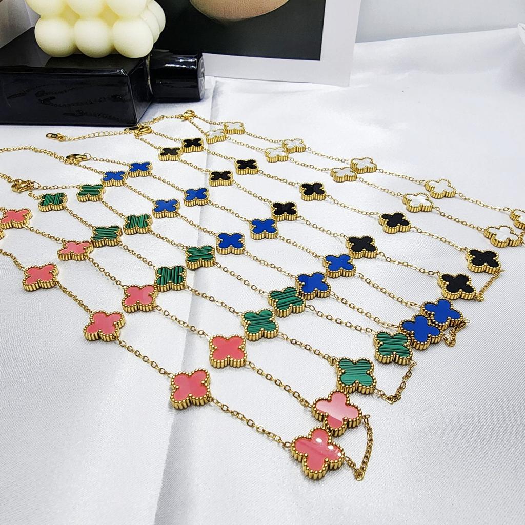 Ожерелье с четырьмя листочками клевера, легкая роскошная простая цветочная ключичная цепочка, женское ожерелье Haute Sense