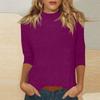 Women's Daily Casual 3/4 Sleeve Mid Solid Color Top
