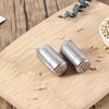 4 Pieces Portable Salt Shakers Stainless Steel Condiment Holders Seasoning Container with Lid for Travel and Picnics