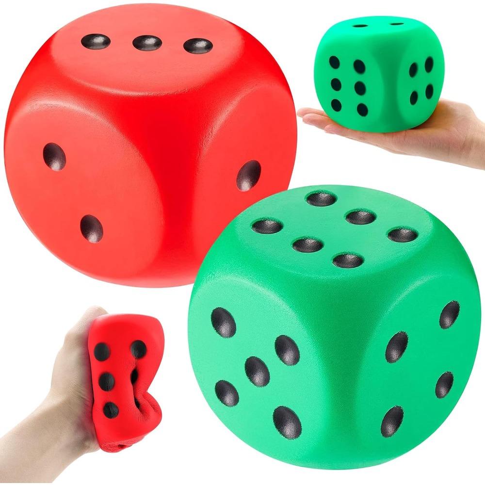 Squishy Foam Dice Stress Balls Soft Jumbo Dice Educational Learning Squeeze Anxiety Relieve Toy Gifts for Adults Kids Board Game