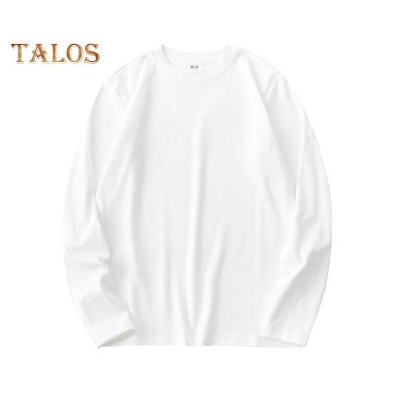 Осенне-весенний мужской облегающий топ с круглым вырезом, толстый эластичный свитер с длинными рукавами, однотонный, большого размера, средней длины, для фитнеса, повседневная одежда, рубашка