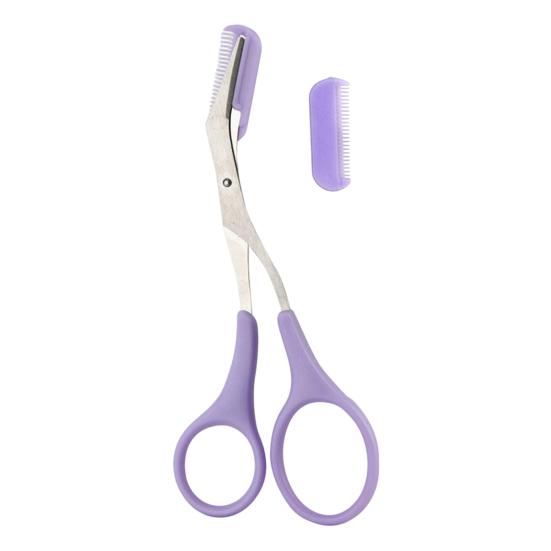 Ножницы для стрижки бровей с расческой из нержавеющей стали, нескользящие, прецизионный триммер для бровей, инструмент для ухода для мужчин и женщин для удаления волосков на бровях