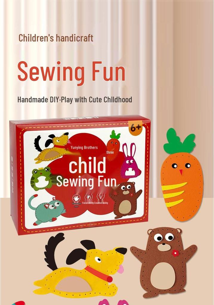 Cross-Border Children's DIY Animal Doll Ornament Kit: Non-woven Fabric Craft Pack for Creative Sewing Fun