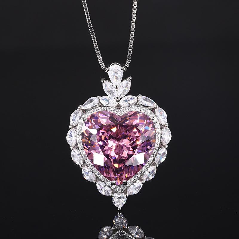 Ювелирное изделие Птичье гнездо огранка ретро большое ожерелье с кулоном в форме сердца основной камень 20 * 20